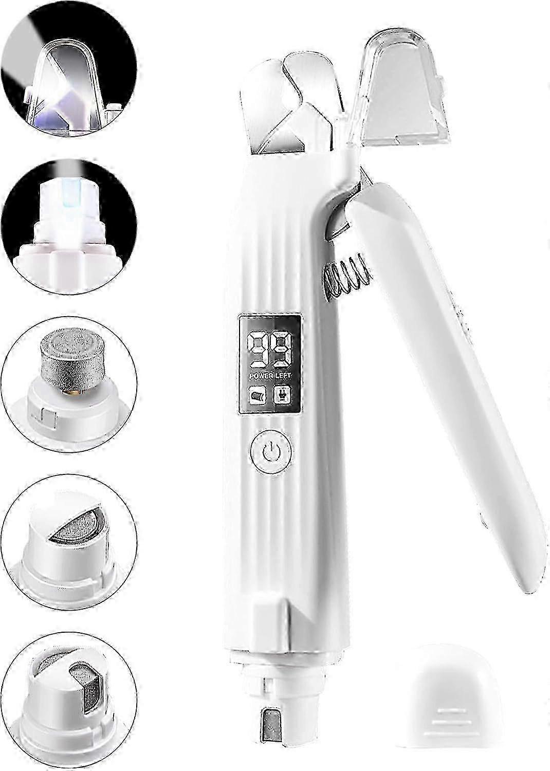 2-in-1 Dog Nail Trimmers & Dog Nail Grinder with 2 LED Lights, USB Rechargeable, Cat Nail Clipper with Splash Guard, and Multiple Grinding Method