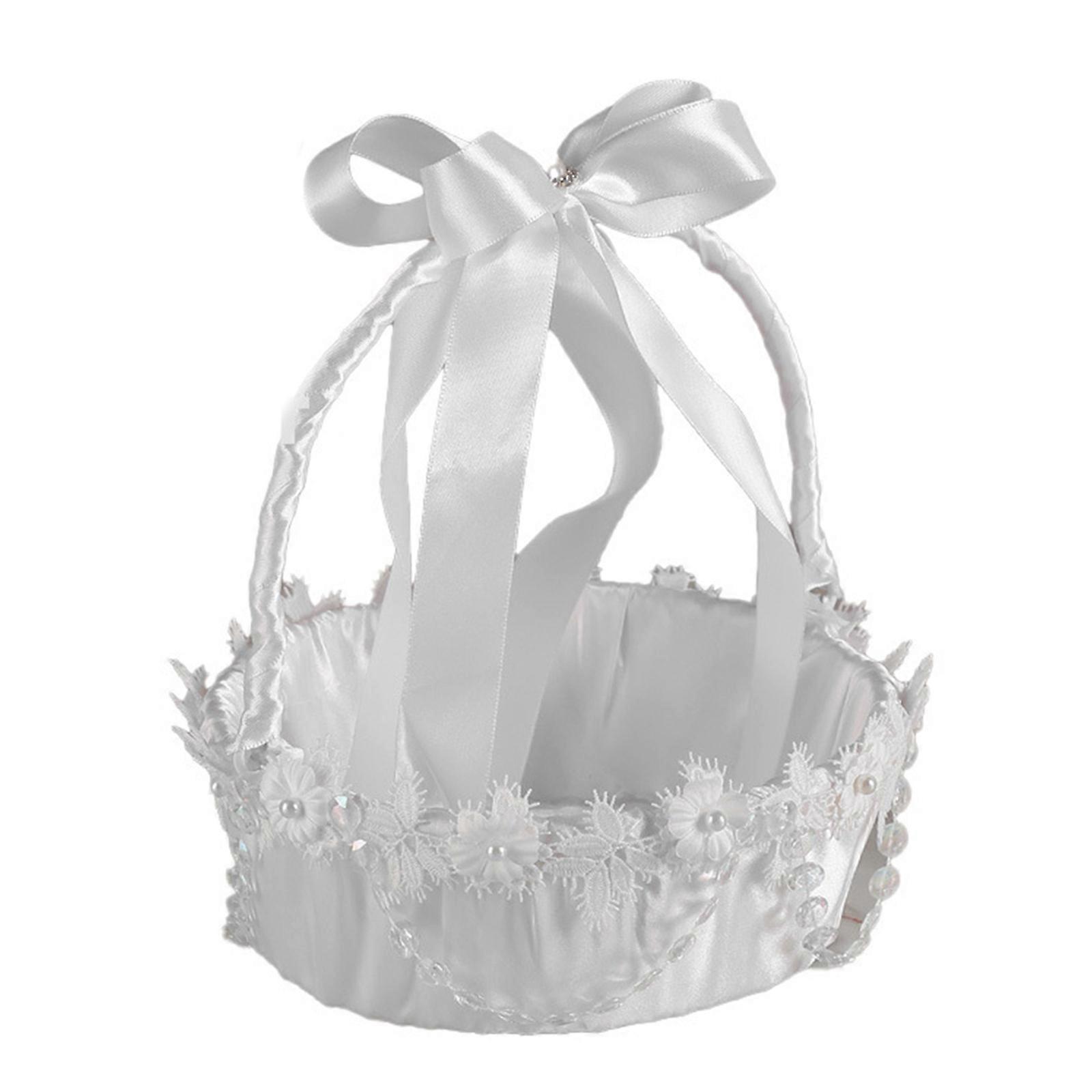 Portable Woven Basket For Ceremonial Use Premium Fabric Lining And Flexible Paper Rope Structure  White