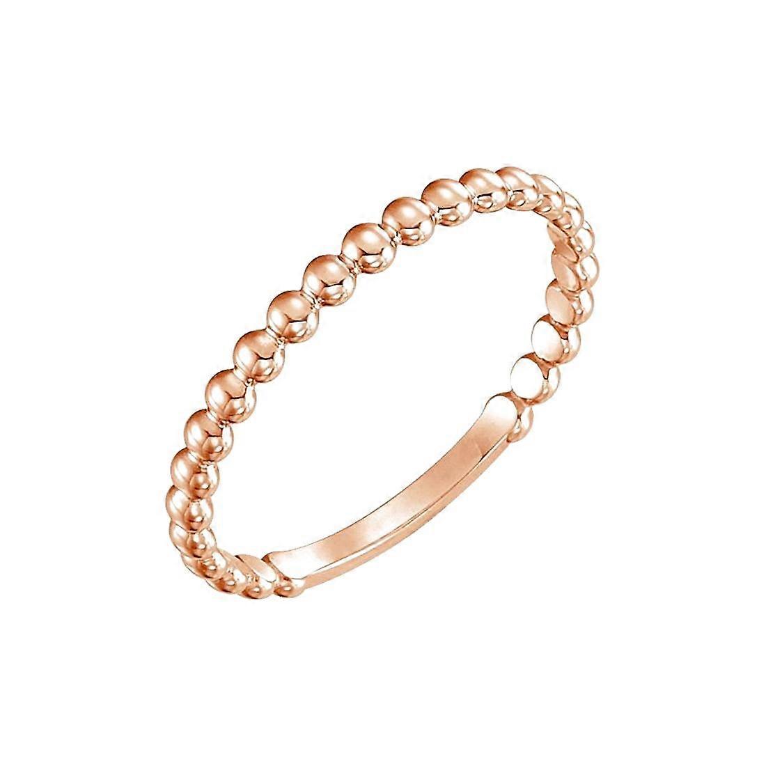 14k Solid Yellow Gold Stackable Bead Ring Size 6.5-Stackable-Ring for Women