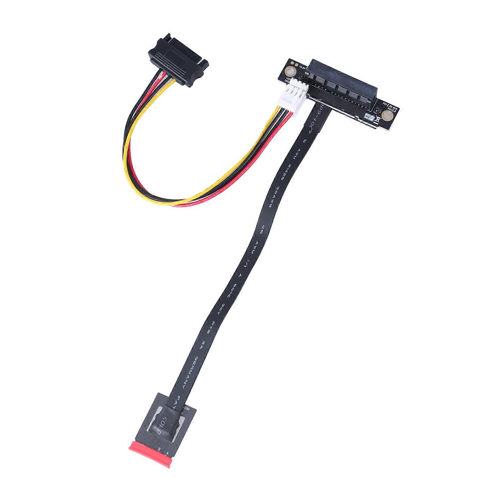 270° Bend Interfaces to PCIE 4X Adapter Extension Wire for Expanding Computer Capabilities Multicolor