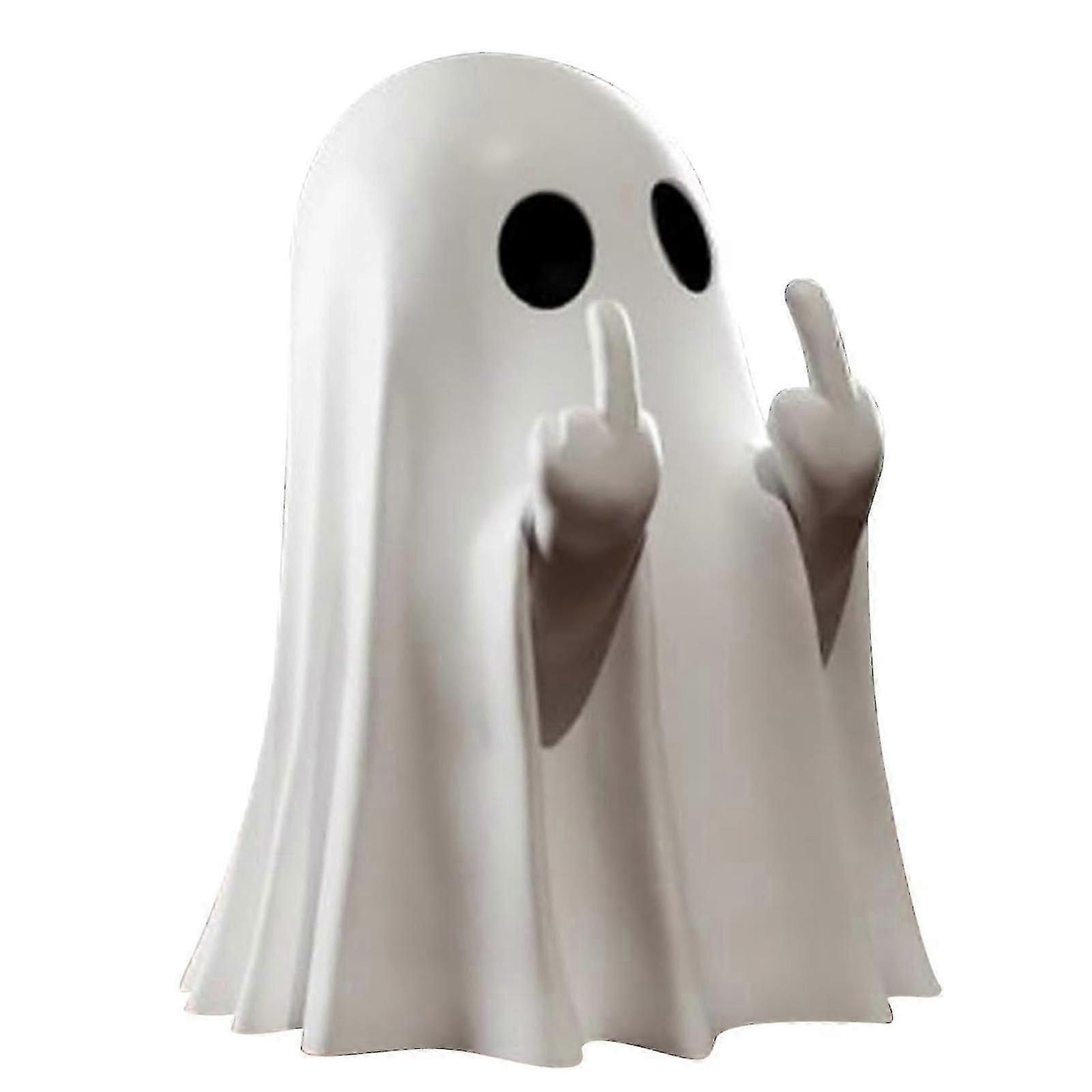 Ghost MiddleFinger Statue Halloween Ghost Statue Props Home Tabletop Decoration