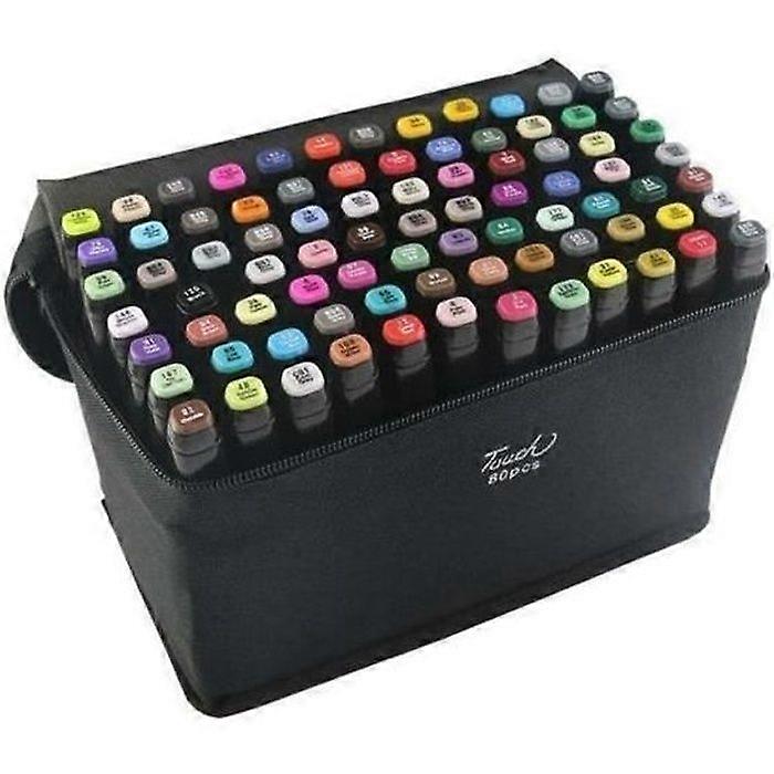 TouchFive Marker 80-Pack Dual Tip Alcohol Markers Animation Art Sketching TH234