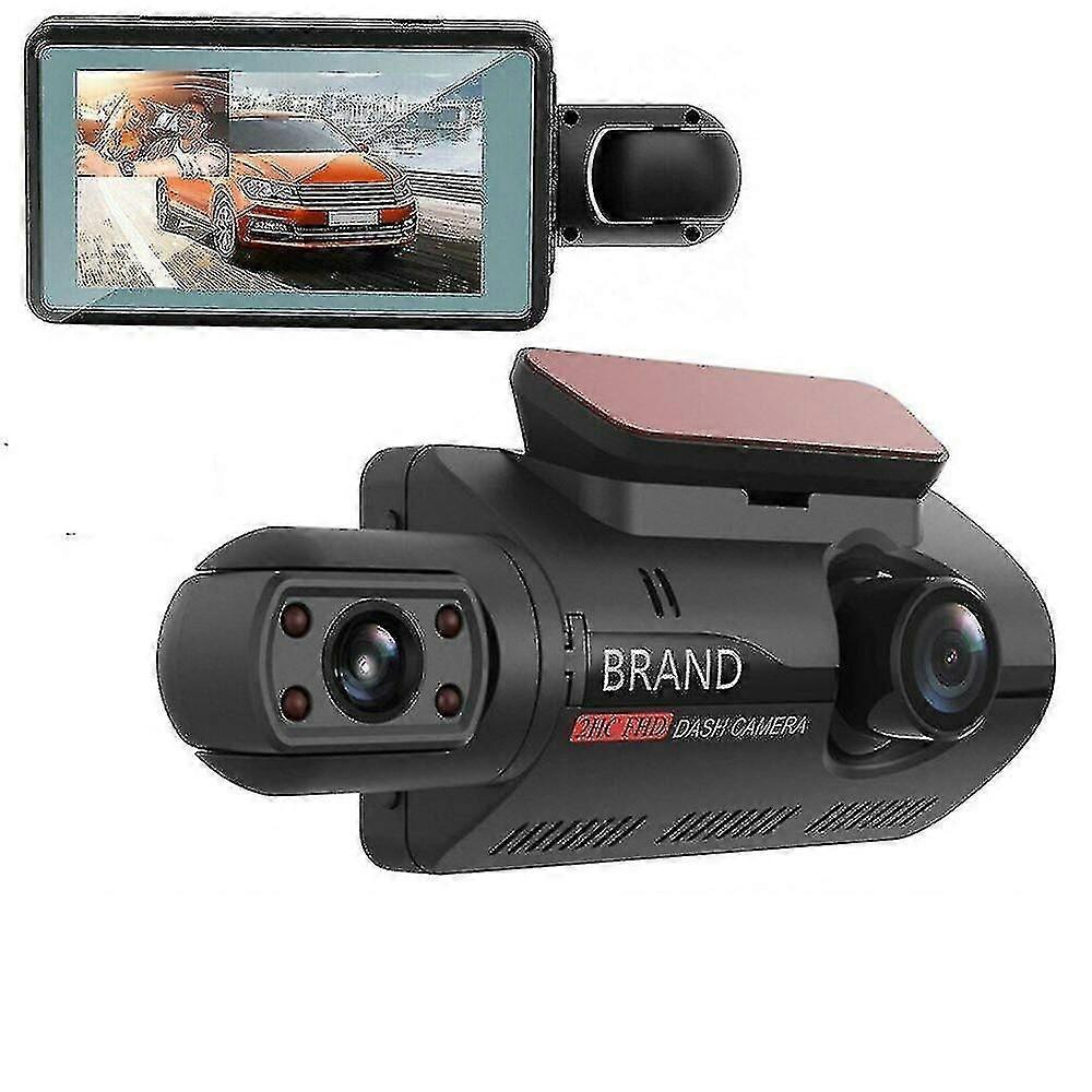 デュアルレンズカーDVRダッシュカムビデオレコーダー隠されたドライビングレコーダーフロントとインサイドカメラ