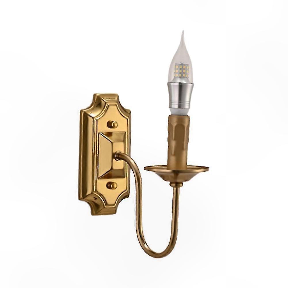 3W Vintage Bronze Candlestick Wall Sconce E14 Base Metal Light