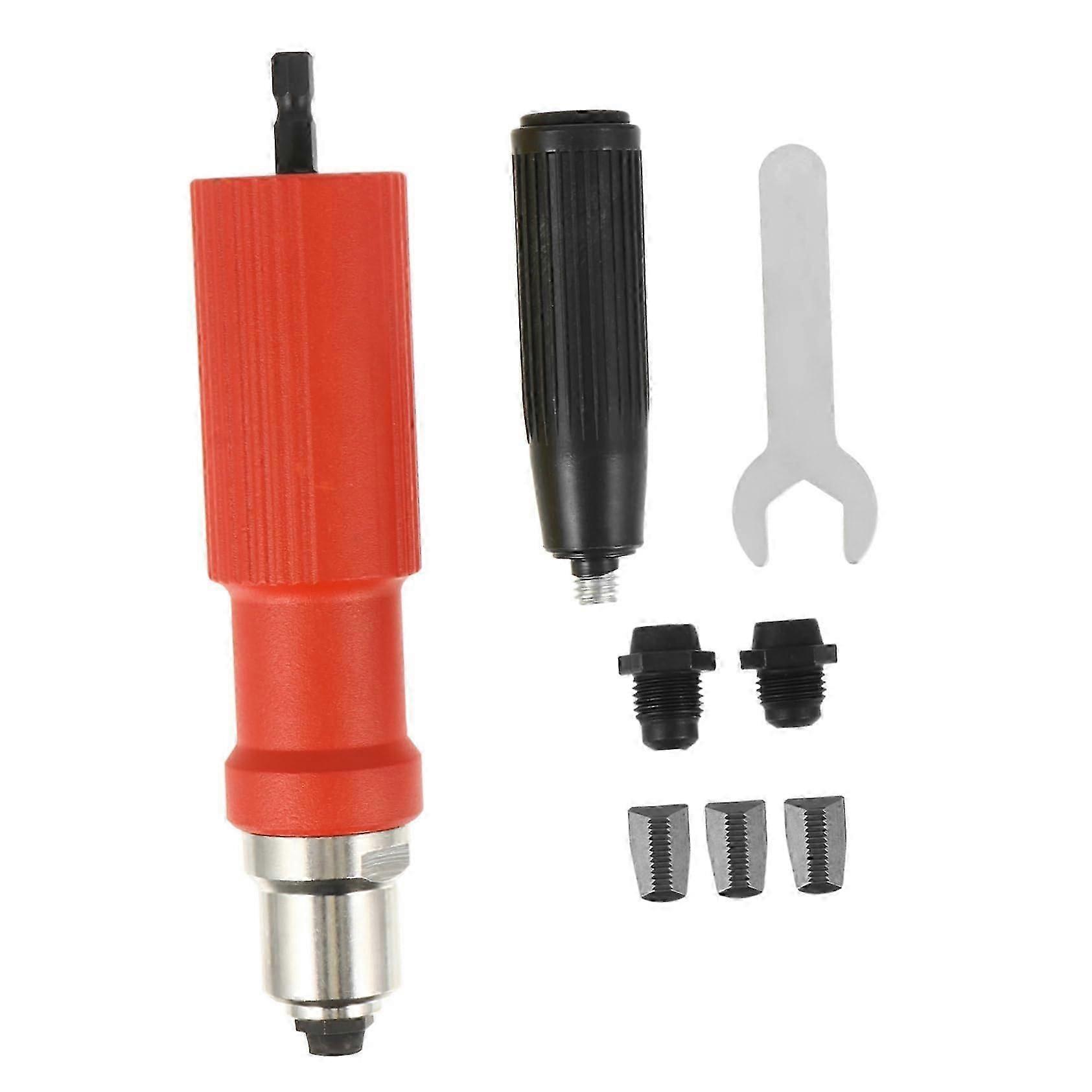 Rivet Gun Battery Powered Rivet Nut Tool Drill Adapter ABS Red