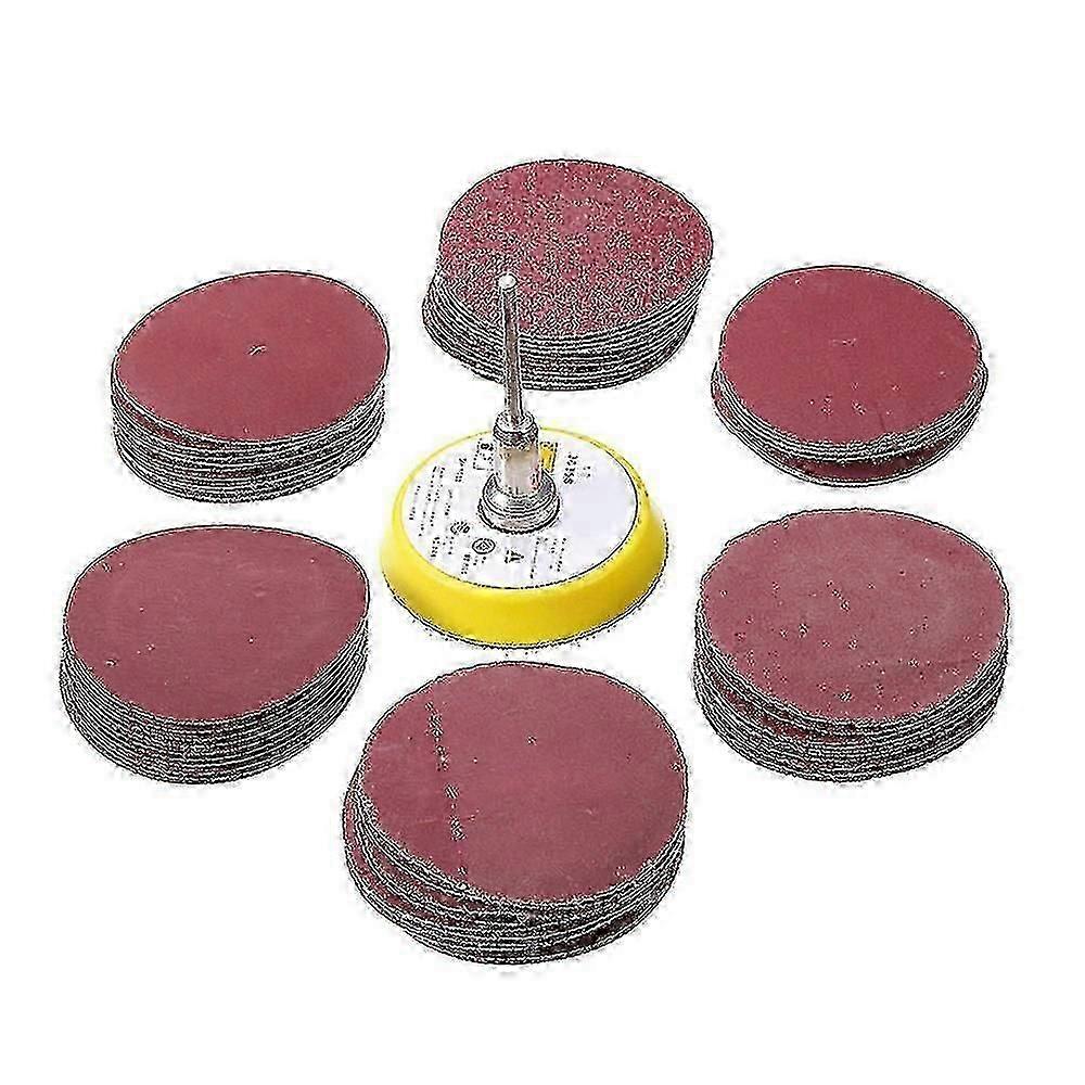 60pcs 50mm Sanding Disc Sandpaper With Backing Pad For Dremel Rotary Tools