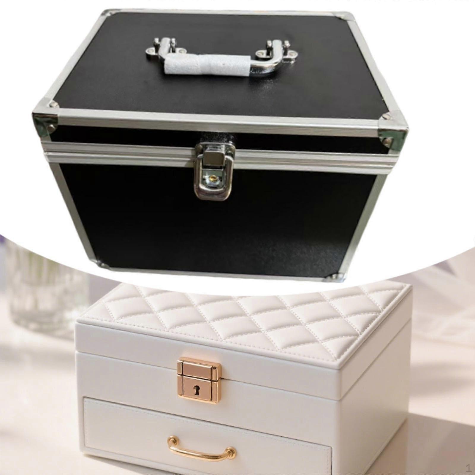 Makeup Train Case with Handle Multipurpose Aluminium Pedicure Kit Organizer Storage Box