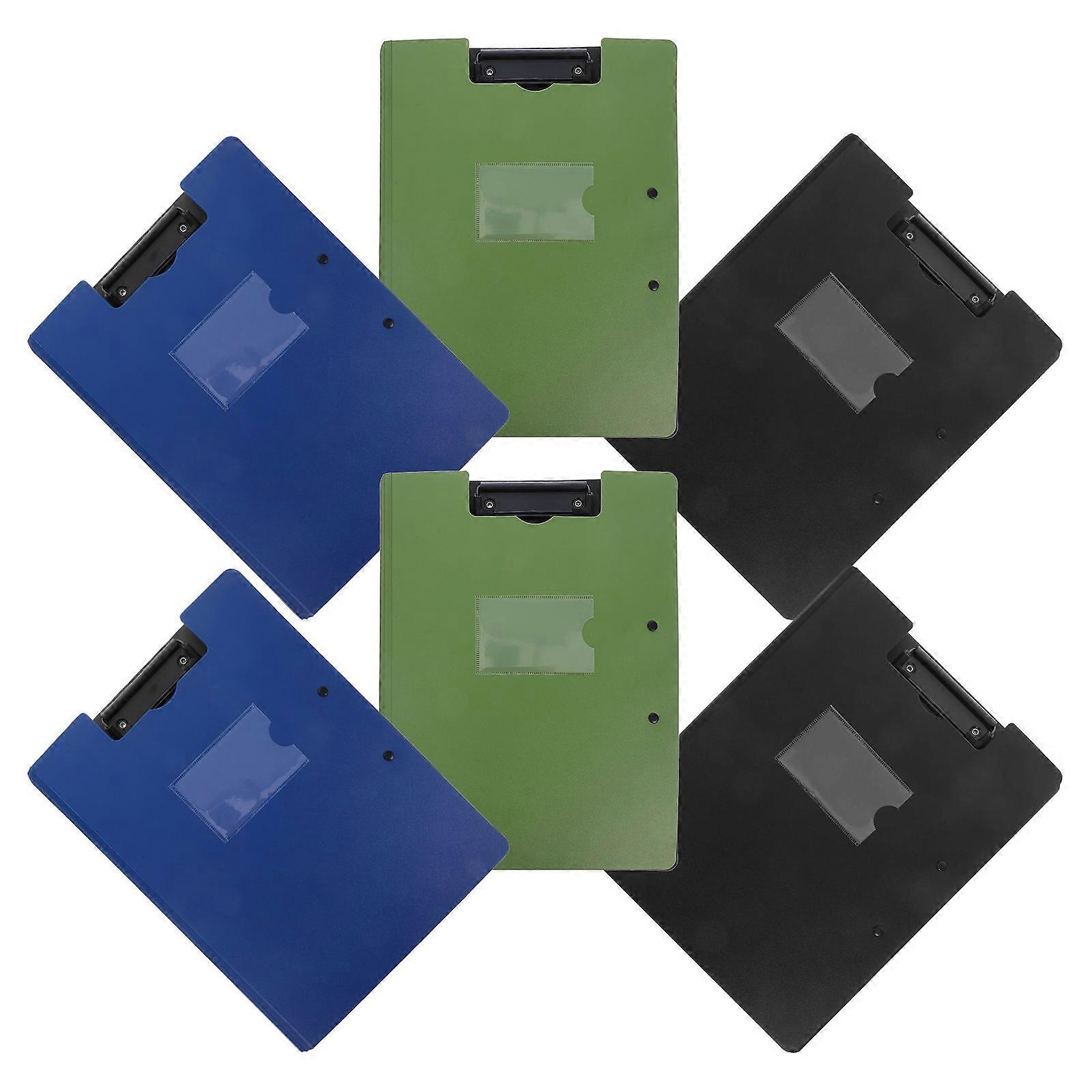 Foldable Office Clipboards File Folder with Double Metal Clips 6Pcs for School