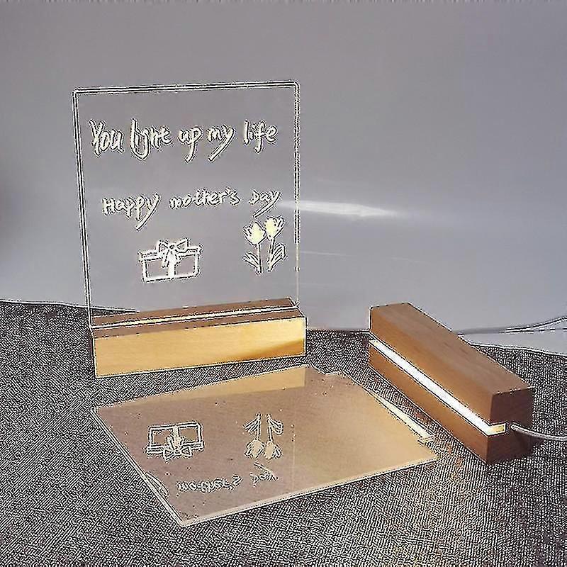 Led Acrylique Bricolage Message Veilleuse Bureau Lumineux Mémo Note Conseil TY