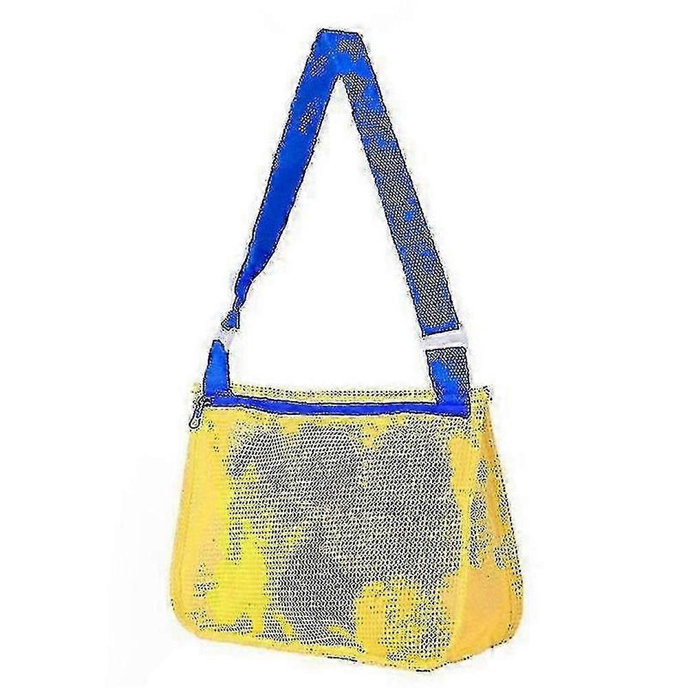 Kids Beach Shell Collecting Mesh Tote Bag with Adjustable Strap