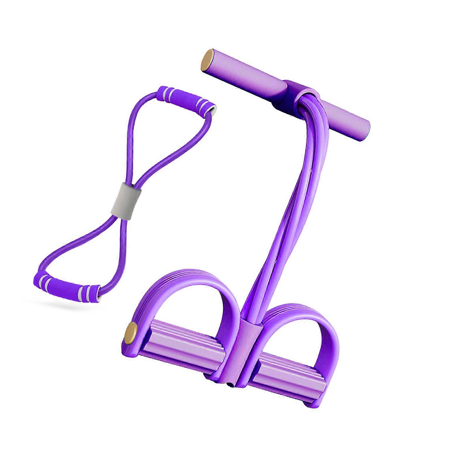 Body Shaping Resistance Rope Comfortable Hold Exercise Body Sculpting Foot Pedals Strap for Various Level Users  Purple