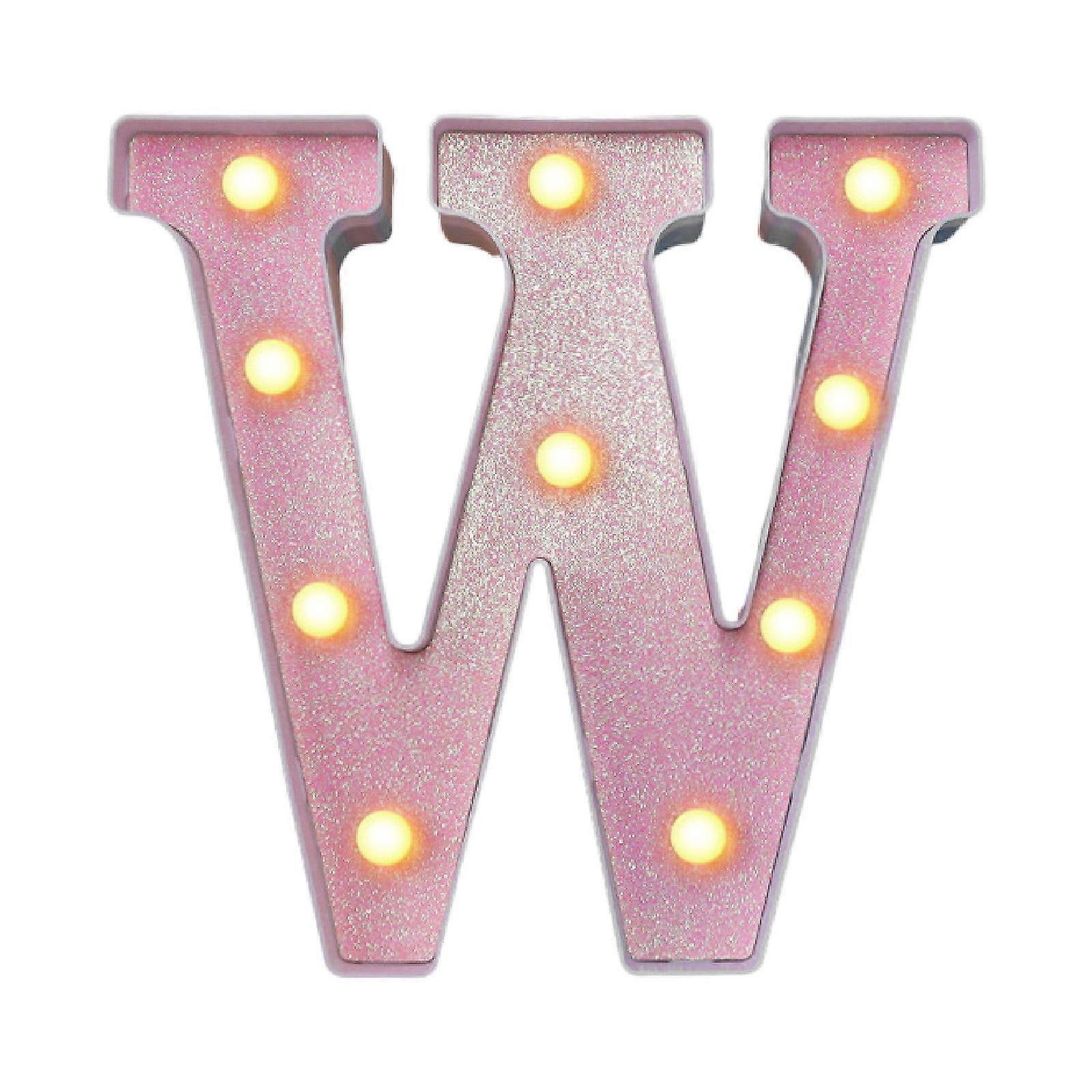 Led Light Up Letters,Marquee LED Letter Lights 26 Alphabet,Battery Powered Glitter Letters With Lights For Party,Table,Wall Decor,W/6.4"