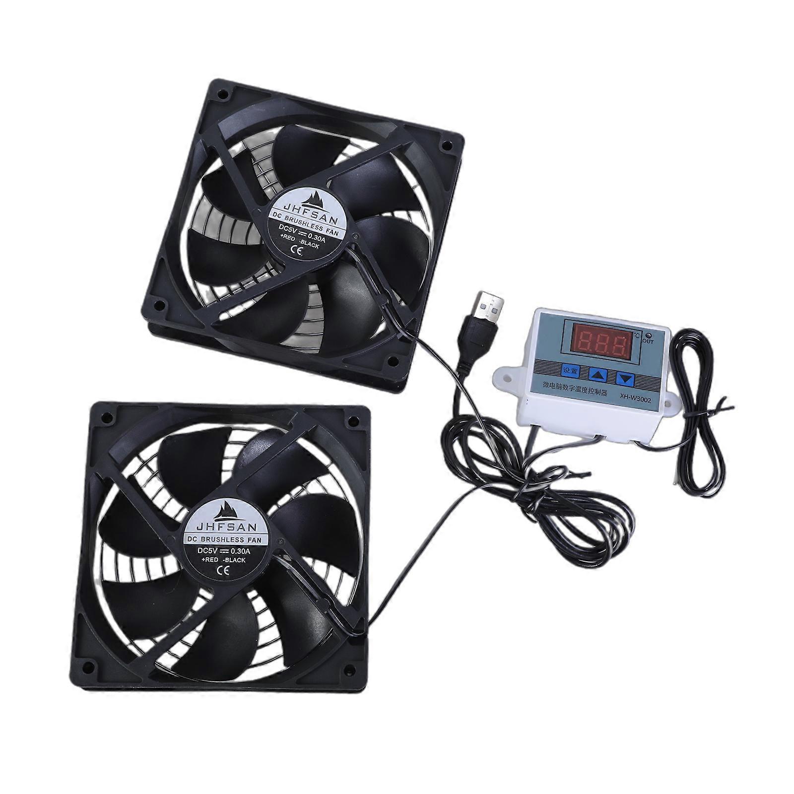 120mm USB Powered Quiet Cooling Fans with Thermostat Control for Efficient Cooling In AV Cabinets Multicolor