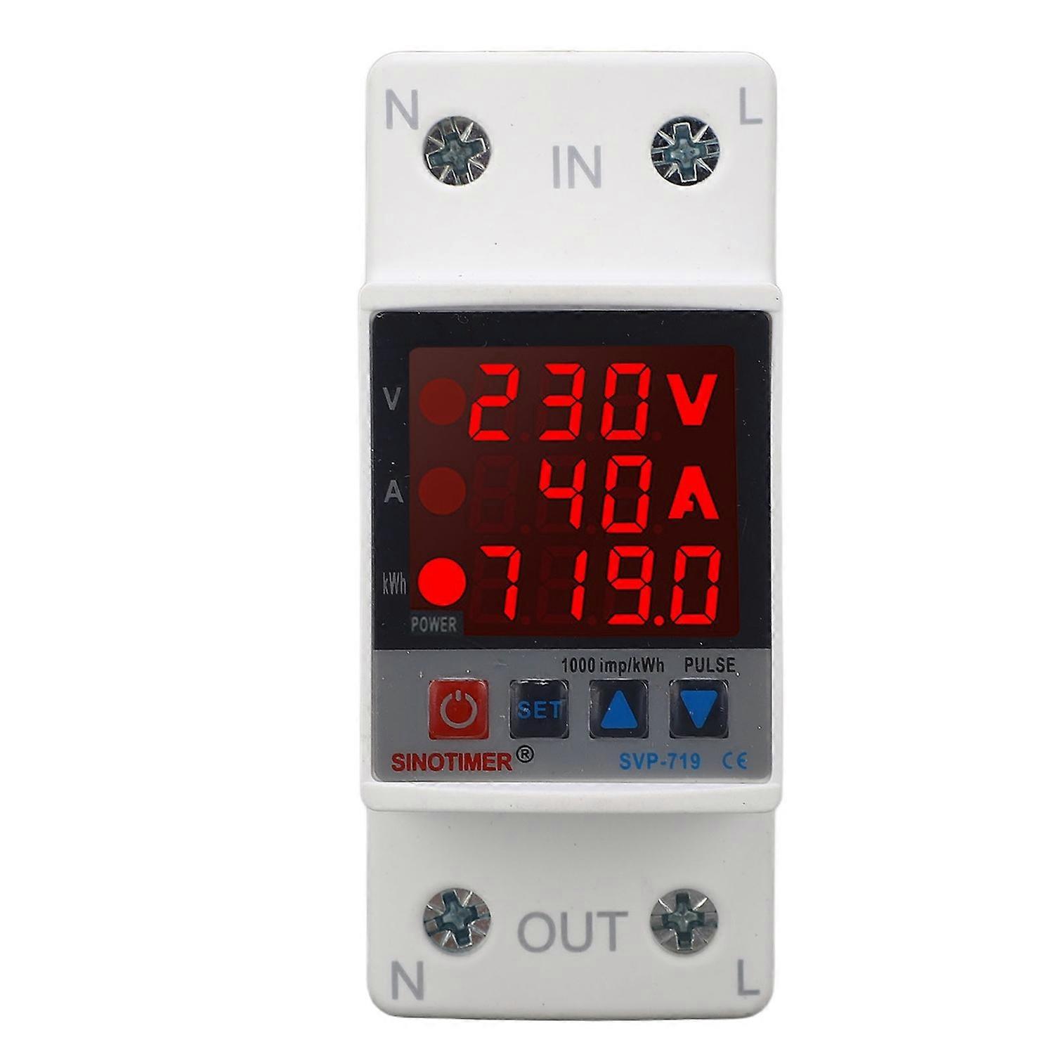 Over Under Voltage Protector Adjustable Self Resetting Intelligent Voltage Protective Device AC220V 