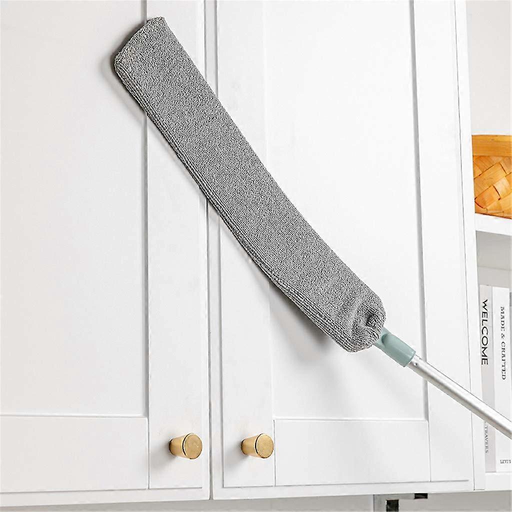 Microfiber Duster with Bendable Head and Telescopic Handle for Dusting Gaps, Washable, 2 Pack