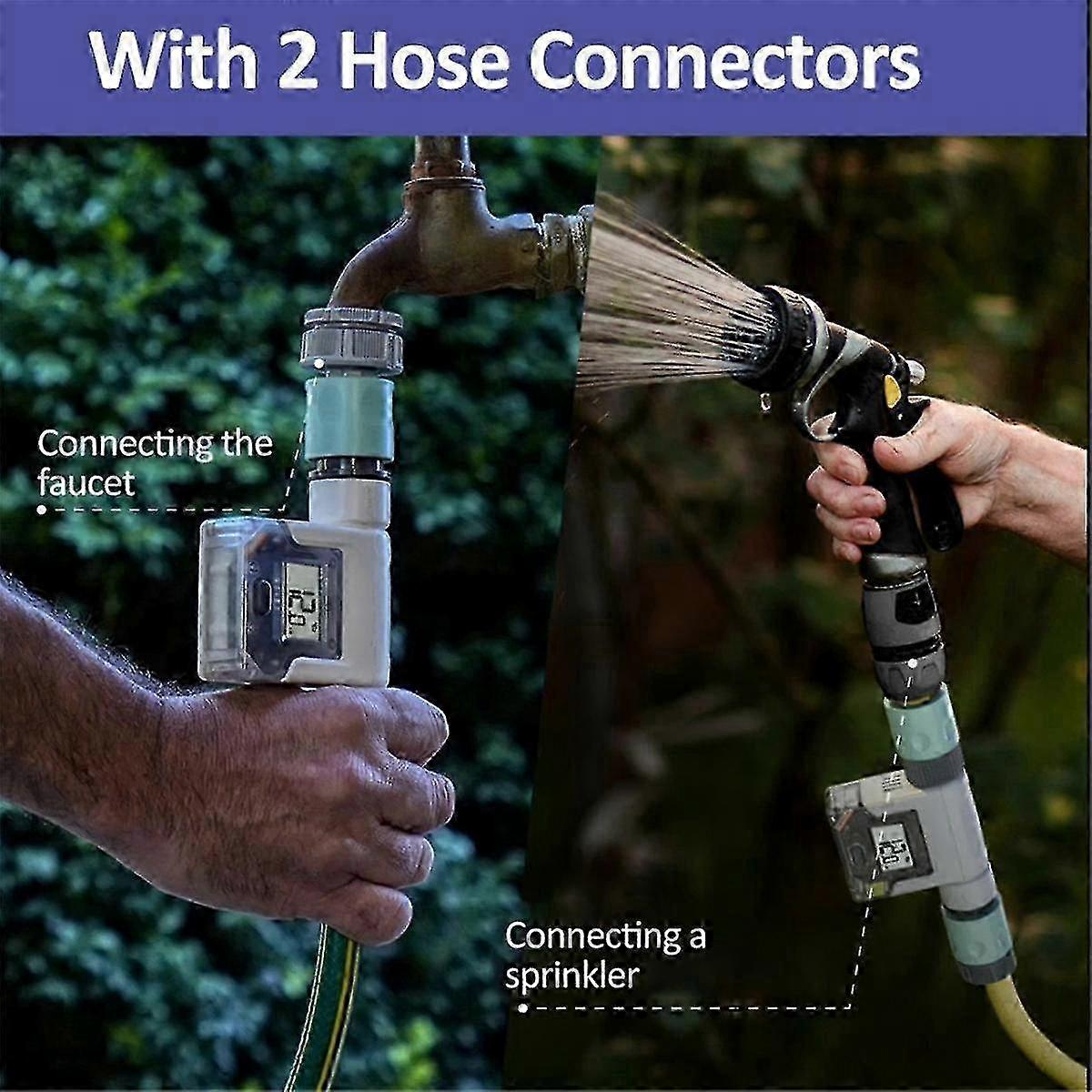 WiFi Water Flow Meter for Garden Hose Smart Water Meter with 4 Flow Modes Real-Time Flow Tracking E f26