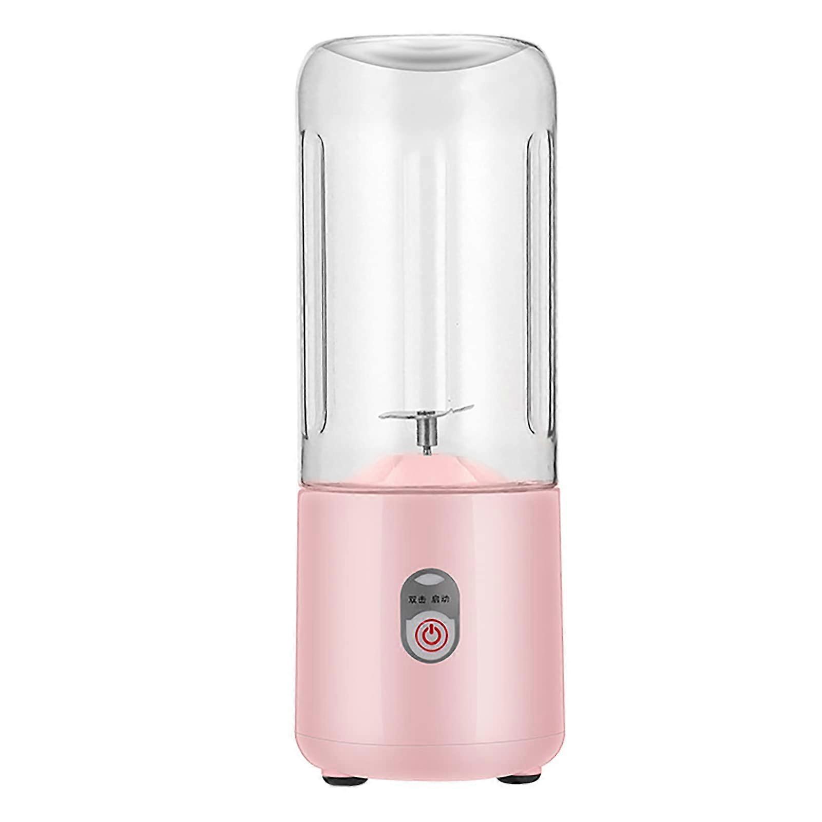 Portable Blender 500ml Mini Pink with Powerful 6Leaf Blades USB Rechargeable for Smoothies