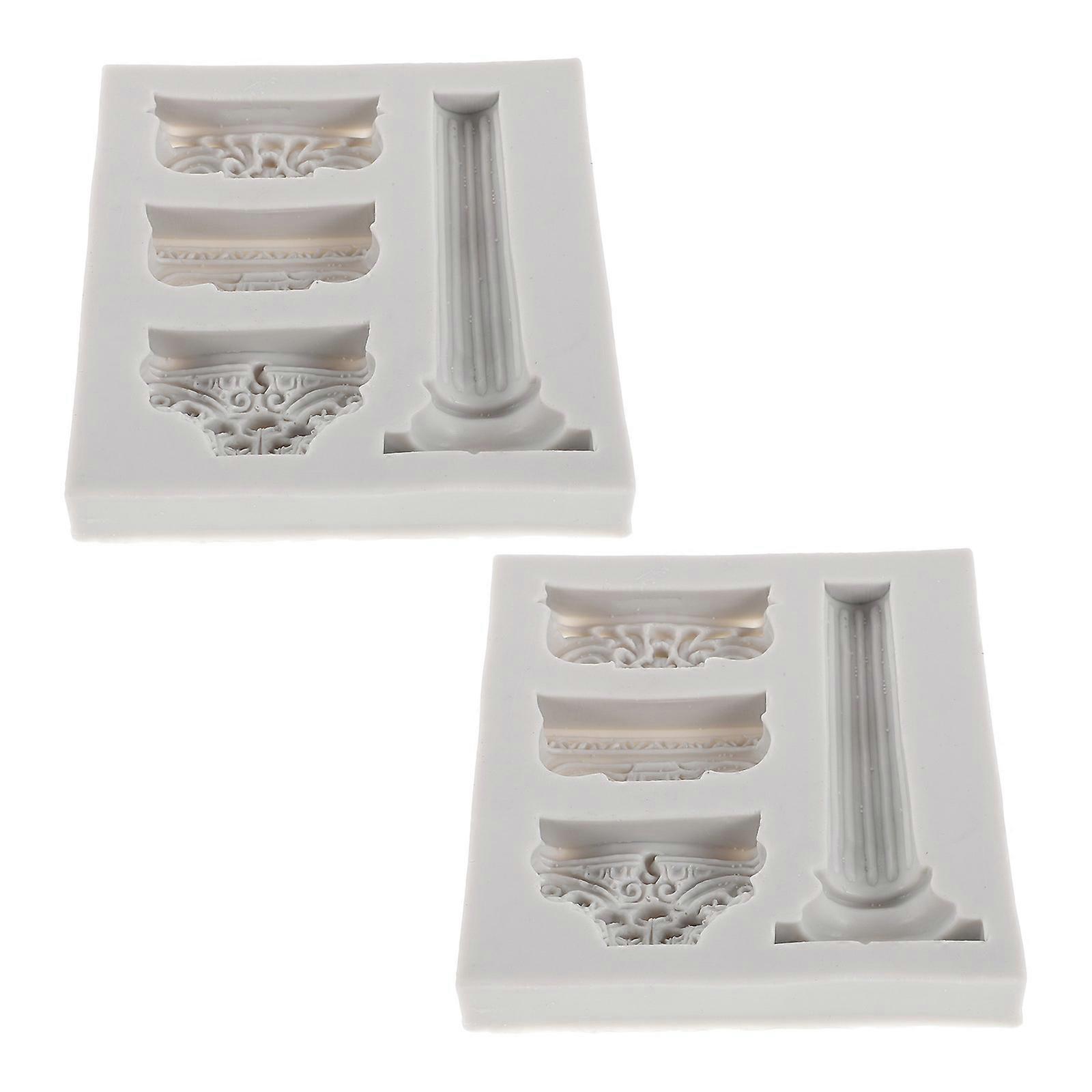 Roman Column Silicone Fondant Mold for Gum Paste Craft 2Pcs