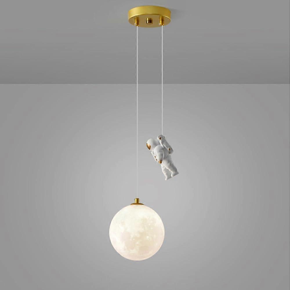 Astronaut Pendant Light with 3Color LED, Adjustable Height for Kids Room, Nursery and Playroom