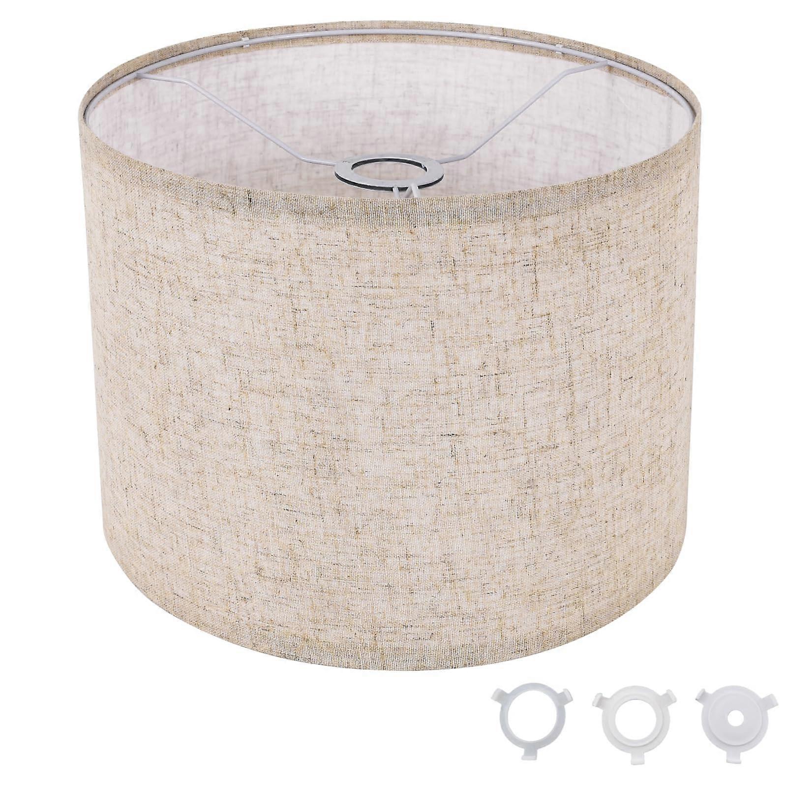 Beige Linen Drum Lamp Shade 8.7 Inch, Small Replacement for Table or Floor Lamps, Warm Light