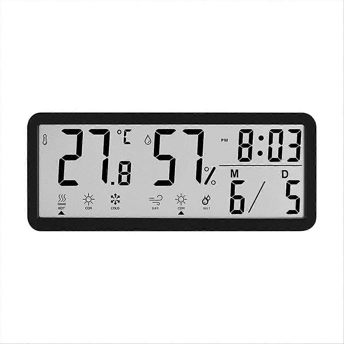 LCD Digital Clock Simple Operate Temperature Humidity Date Display