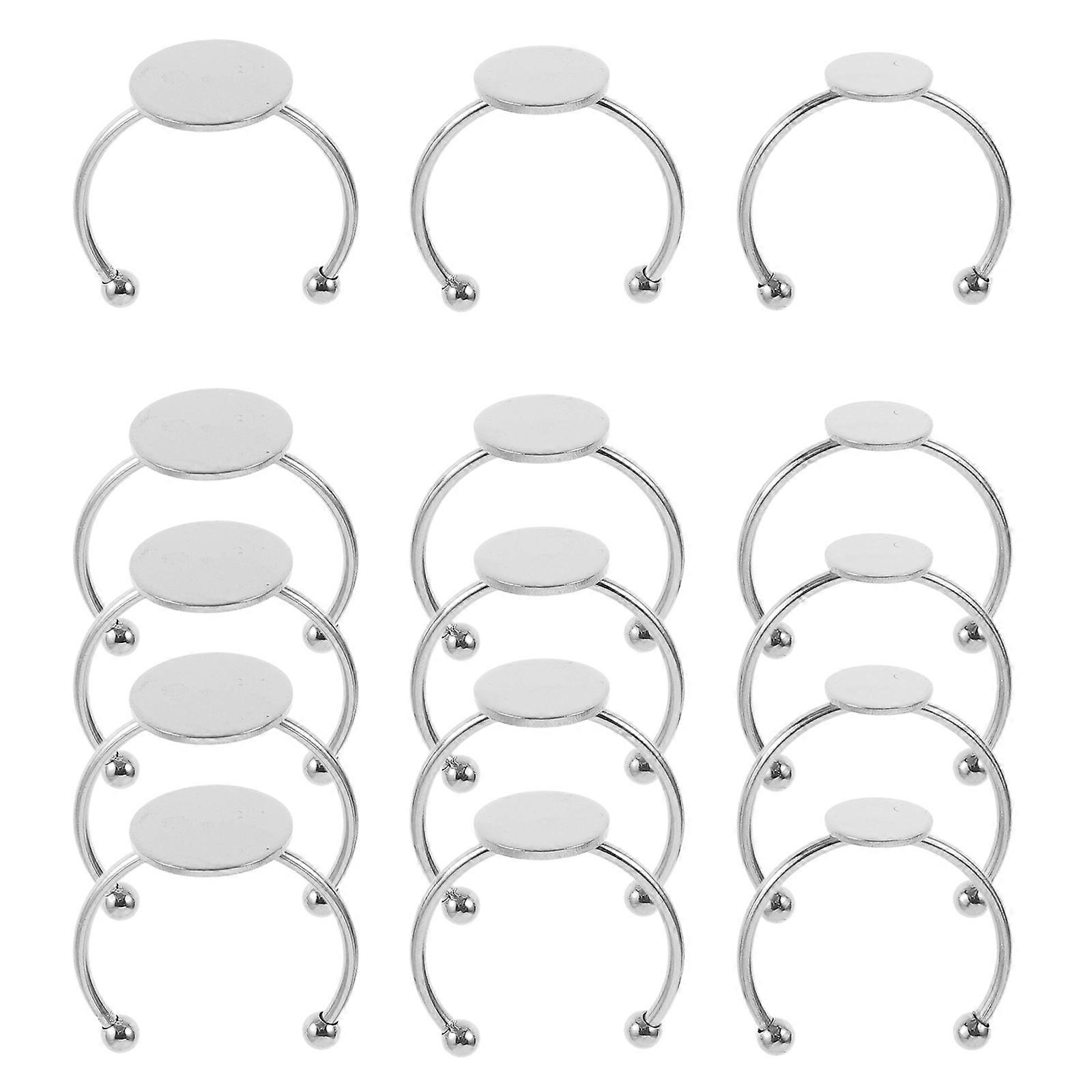 Silver Adjustable Blank Ring Base for Jewelry Making Supplies 120Pcs