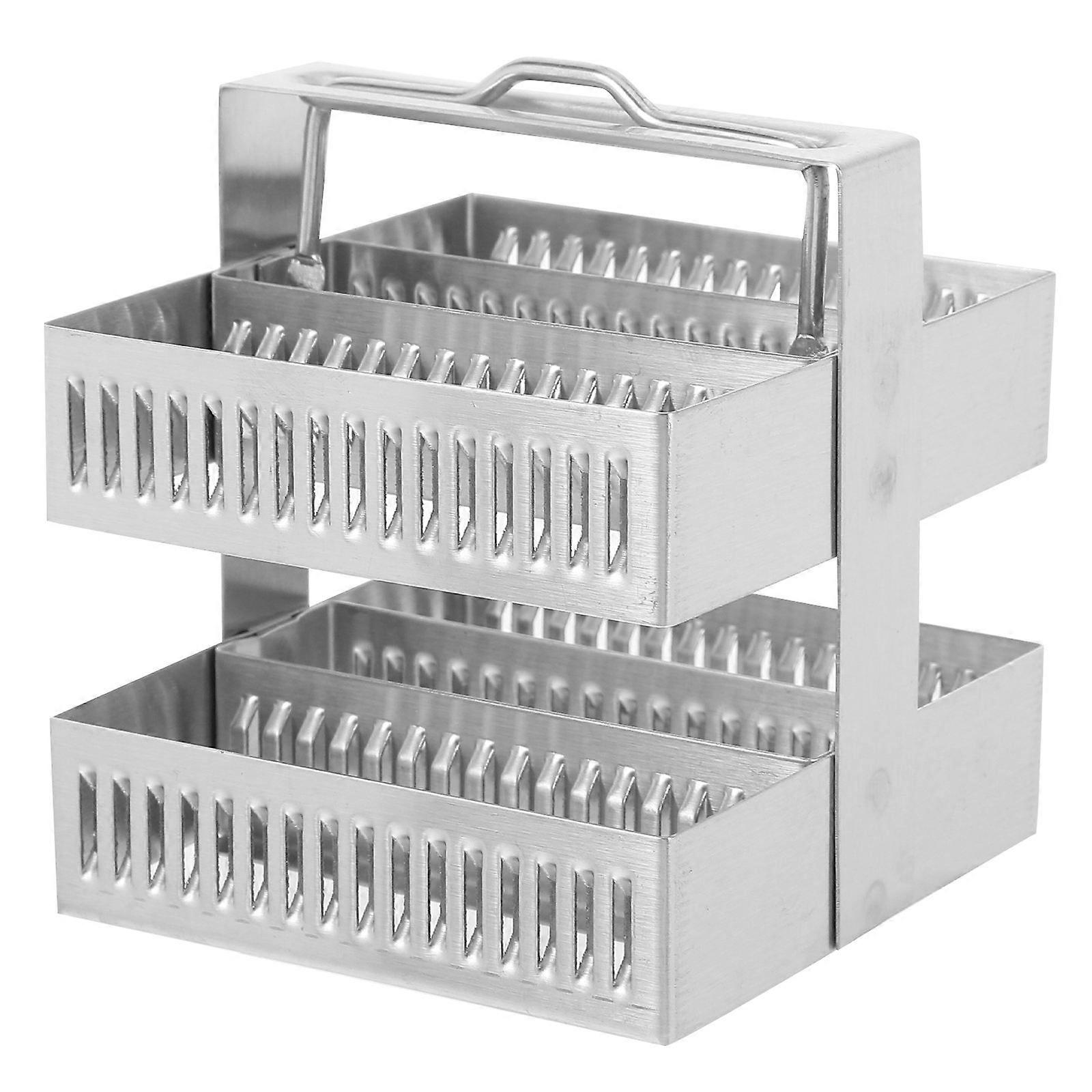 Compact Microscope Slides Staining Holder Durable Stainless Steel For Scientists And Lab Technicians 7.70X7.50X7.00CM Versatile 1Set