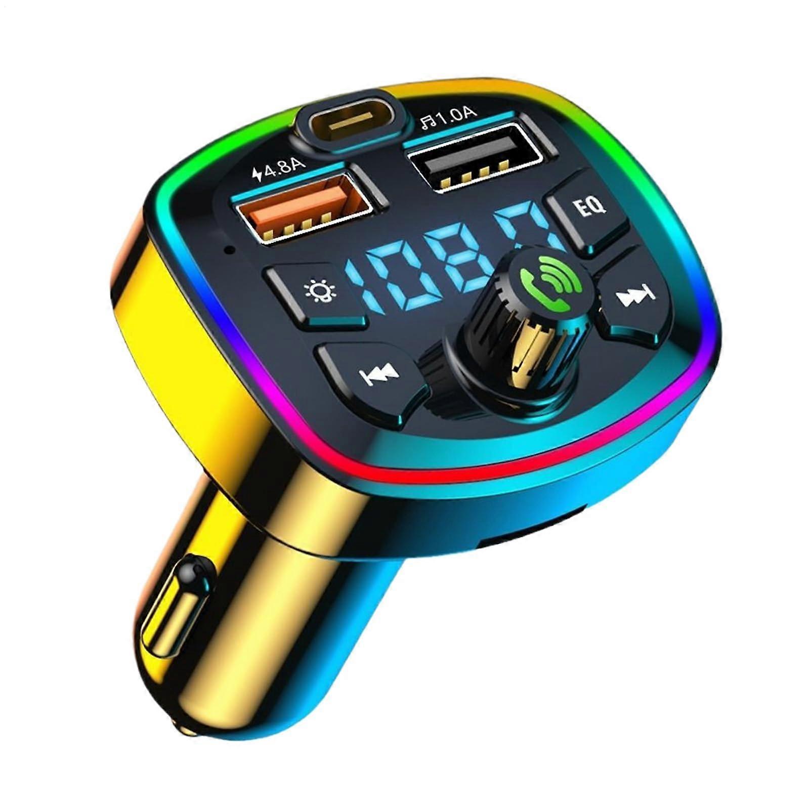 FM Transmitter For Car  Digital Display, 2Port FastCharging Wireless Music Adapter, Model Q74.8A