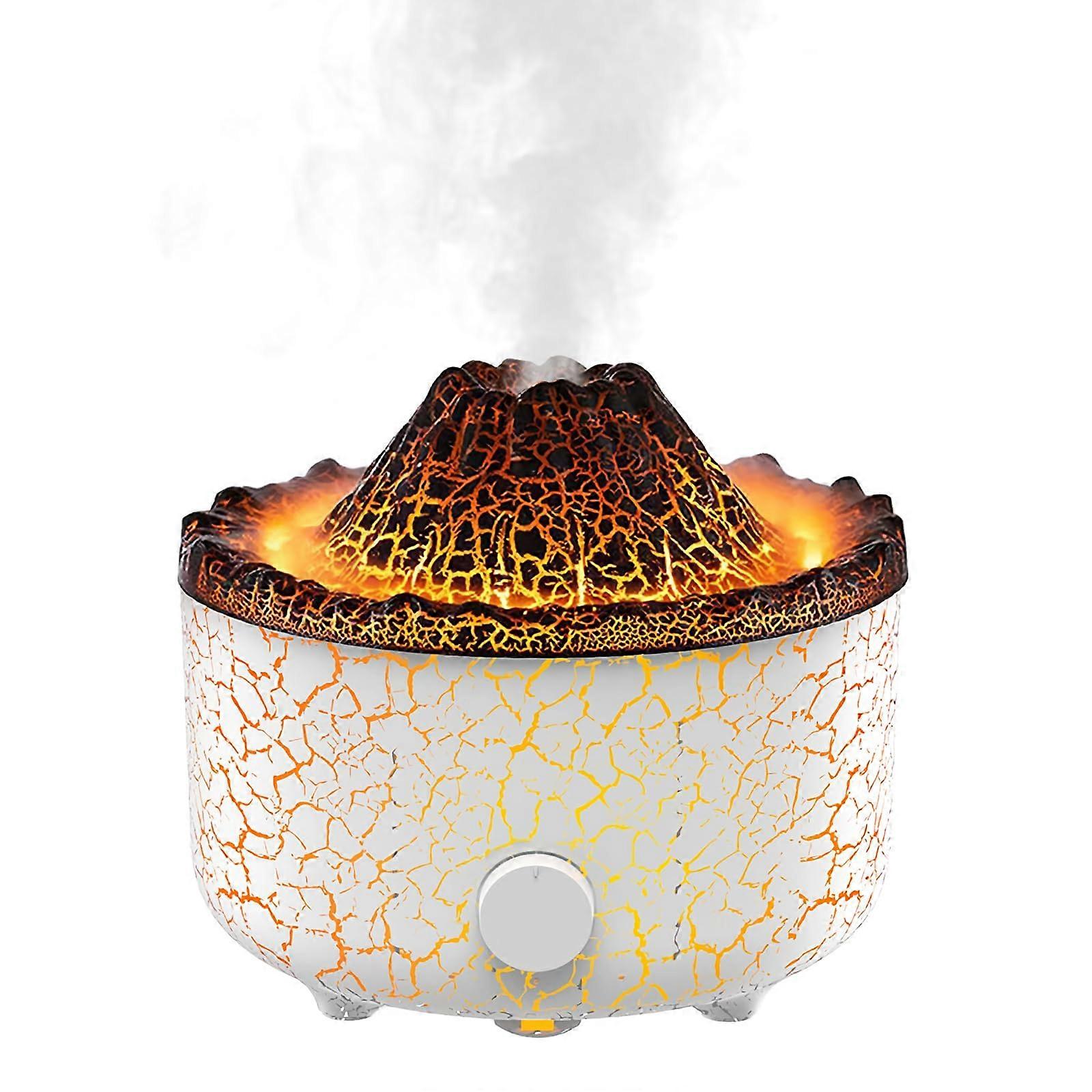 Volcano Humidifier with Dual LED Modes, 560ml Ultrasonic Aroma Diffuser with Timer for Bedroom