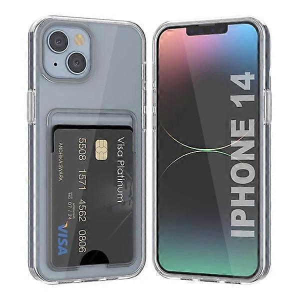 Compatible with iPhone 14 Mobile Case with Card Holder TPU - Transparent Transparent