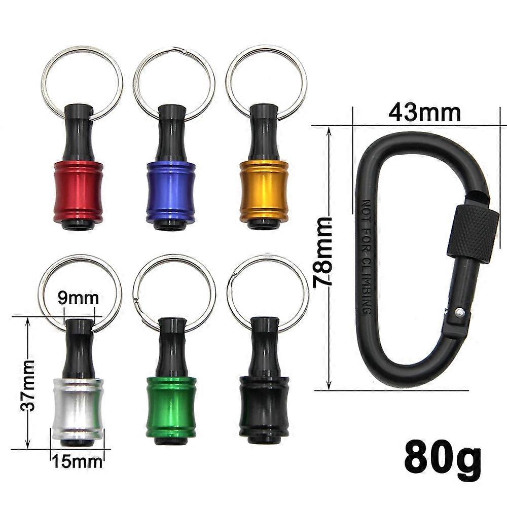 6pc Color Keychain Quick Change Extension Rod 1/4 Hexagonal Handle Screwdriver Head Quick Release Sleeve Conversion Rod Tool Set