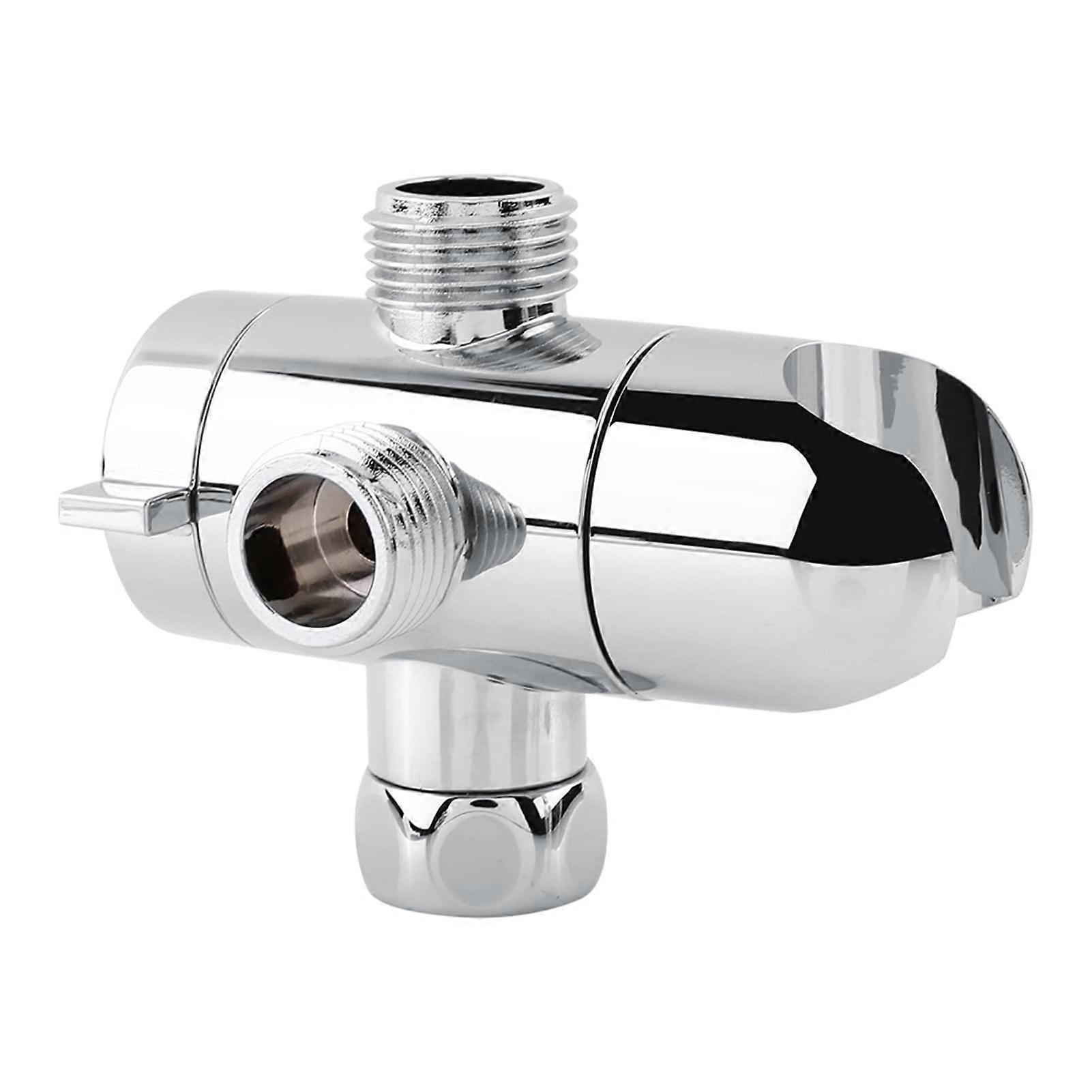 3 Way Shower Diverter Valve with Handheld Attachment and Shut Off for Fixed and Handheld Showerheads
