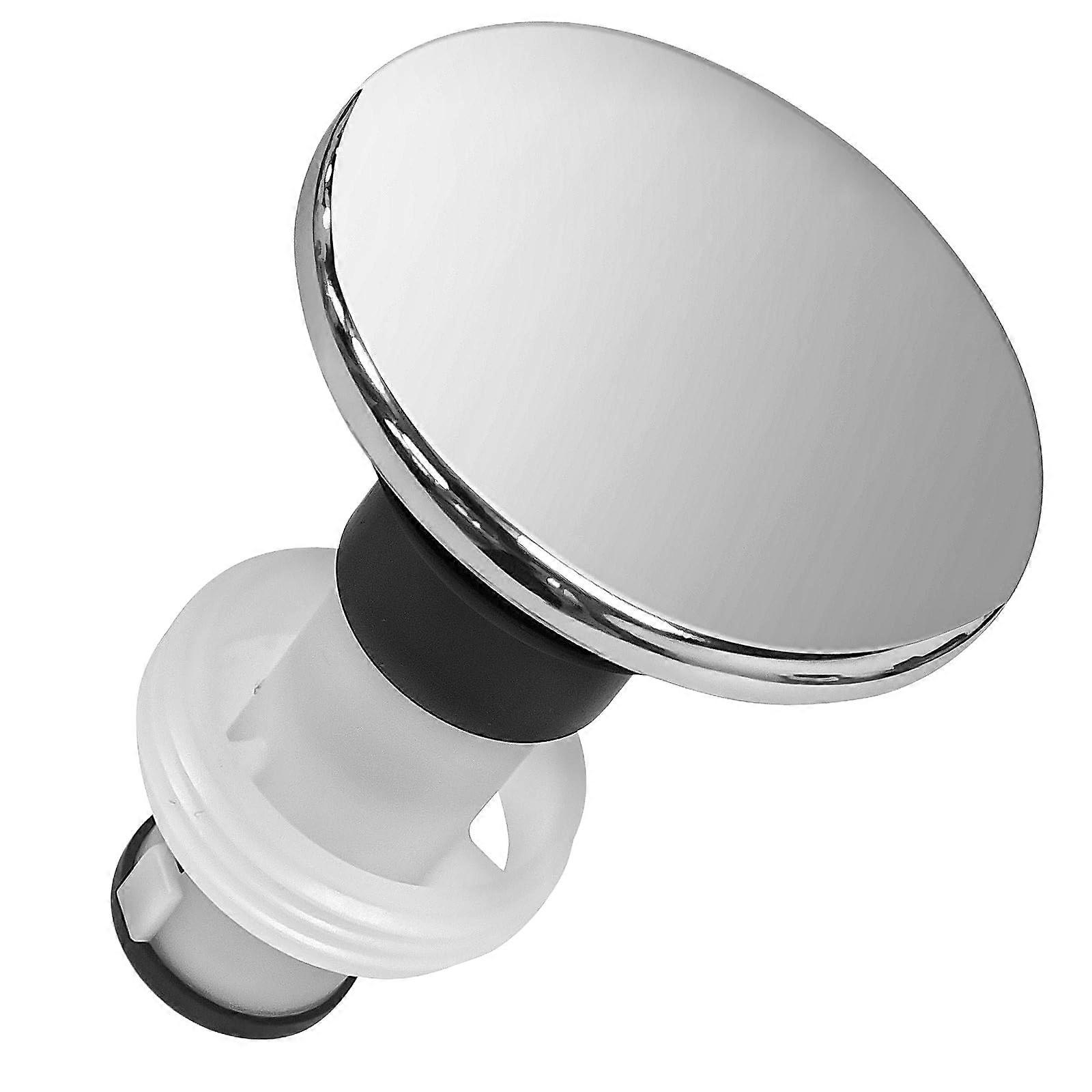 Sink Drain Stopper Polished Chrome PushtoSeal LeakProof Bathroom Sink Replacement Plug