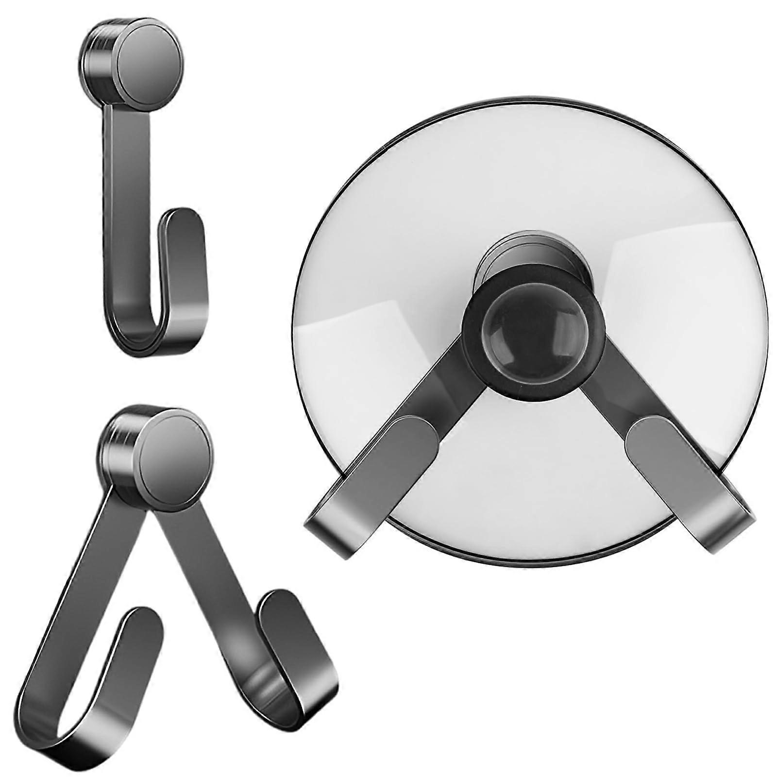 Adjustable NoDrill Adhesive Pot Lid Holder Rack for Cabinet Doors and Kitchen Space Saving Storage