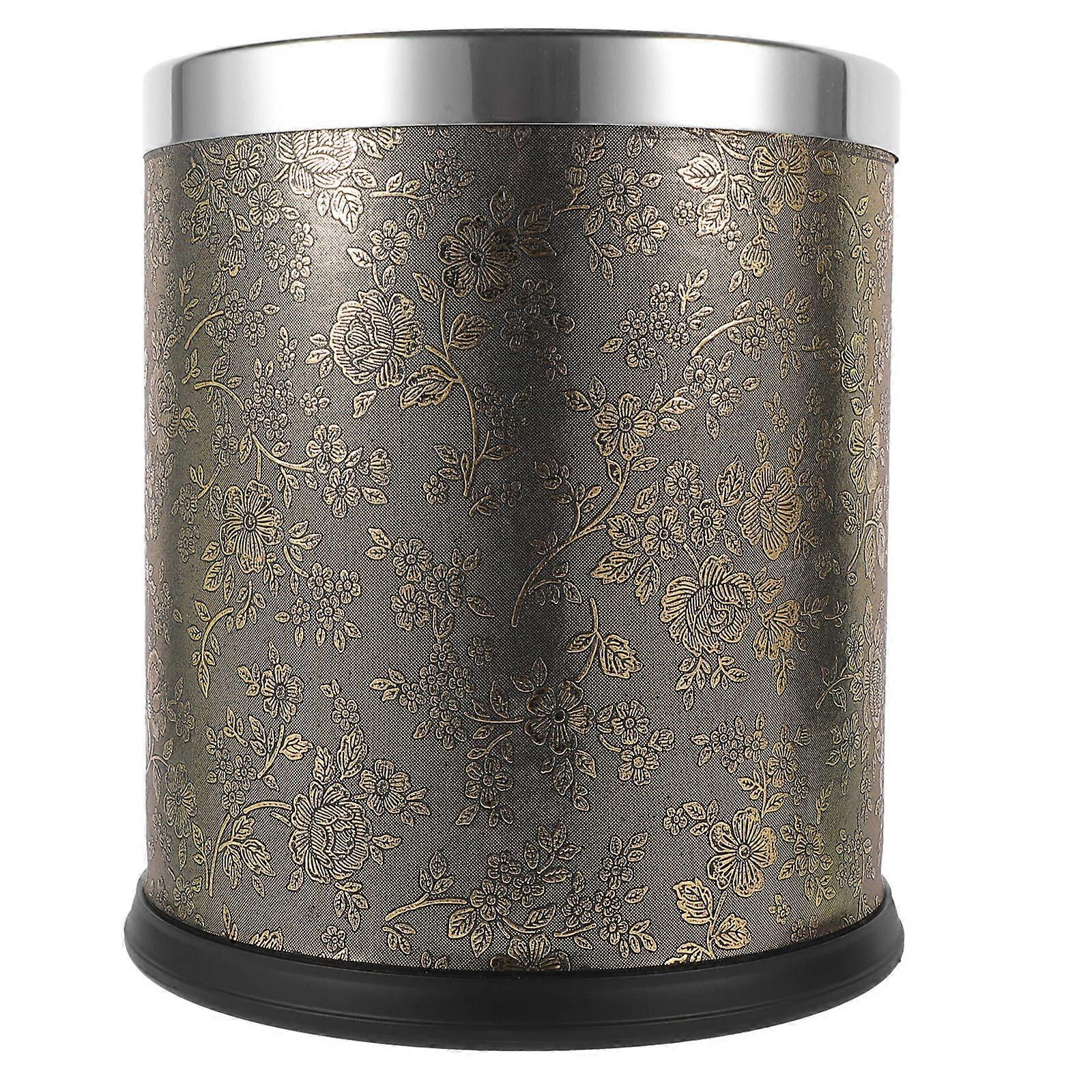 Lidless European Garbage Can Plastic Double Layer Trash Bin for Storage