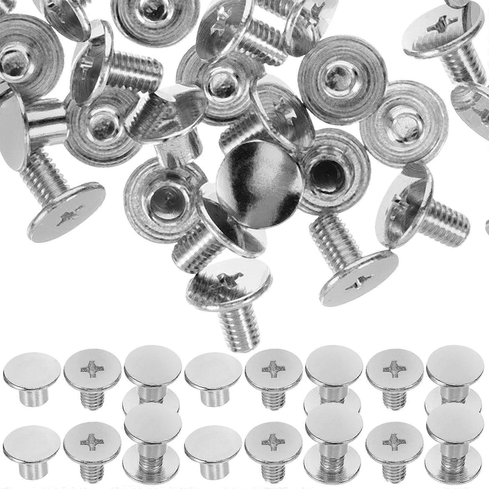 Silver Metal Book Binding Screws for Albums 50Pcs Rivets Kit