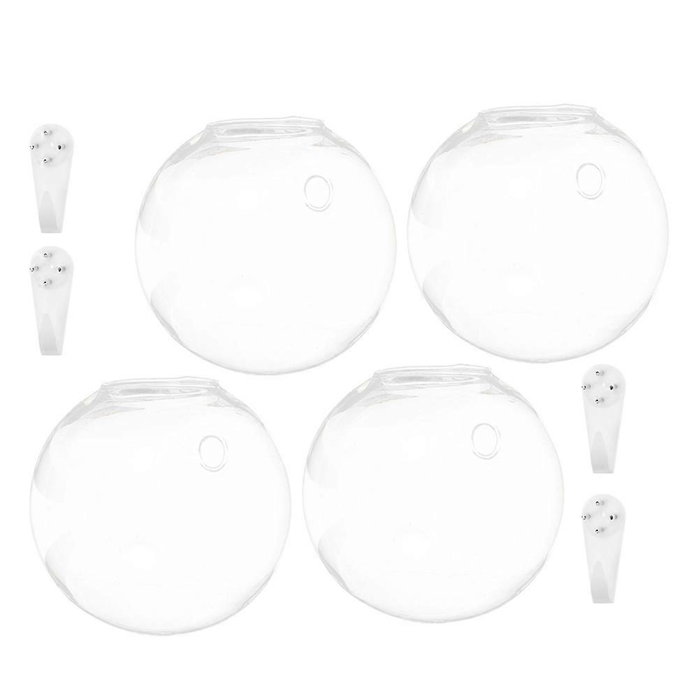 Transparent Glass Vase Wall Mounted for Hydroponic Plant 1Set Container