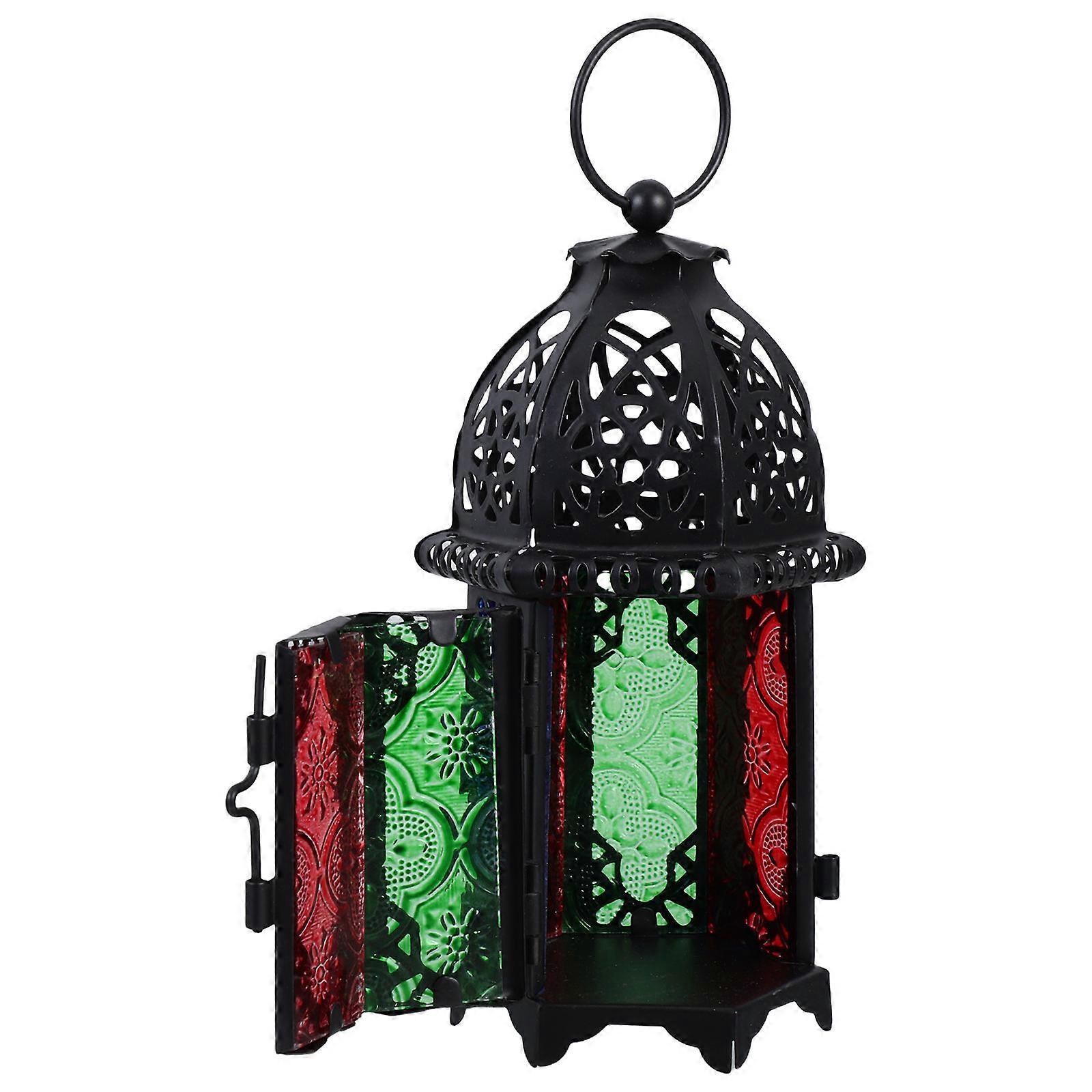 Black Frame Candle Holder for Decoration Moroccan Style Lantern