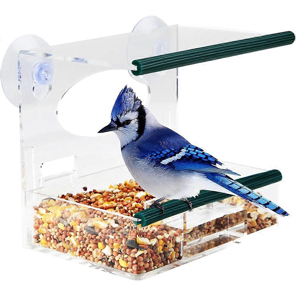 Suction Bird Feeder Bird Feeding Station with Removable Tray