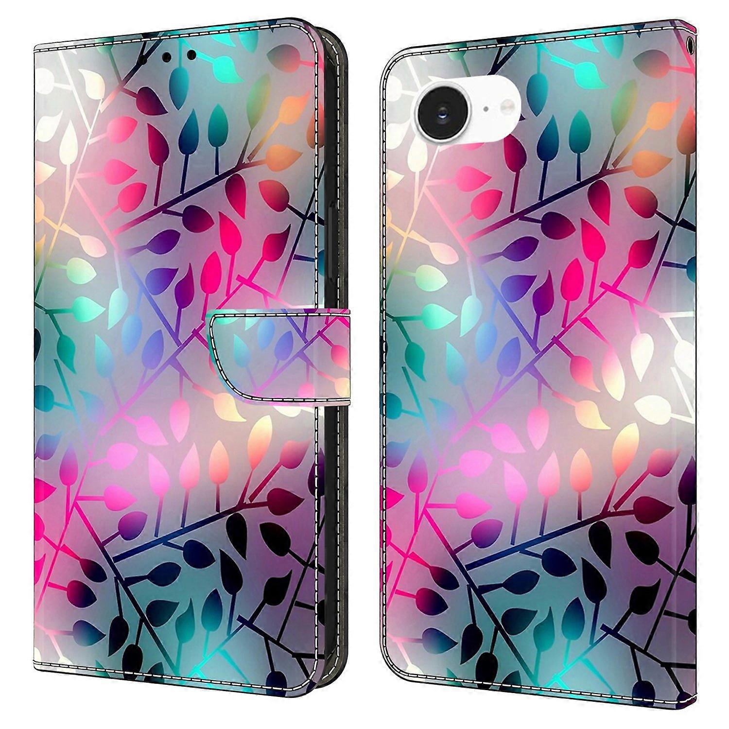 For iPhone 16e Case Magnetic Clasp 3D Pattern Leather Wallet Phone Cover