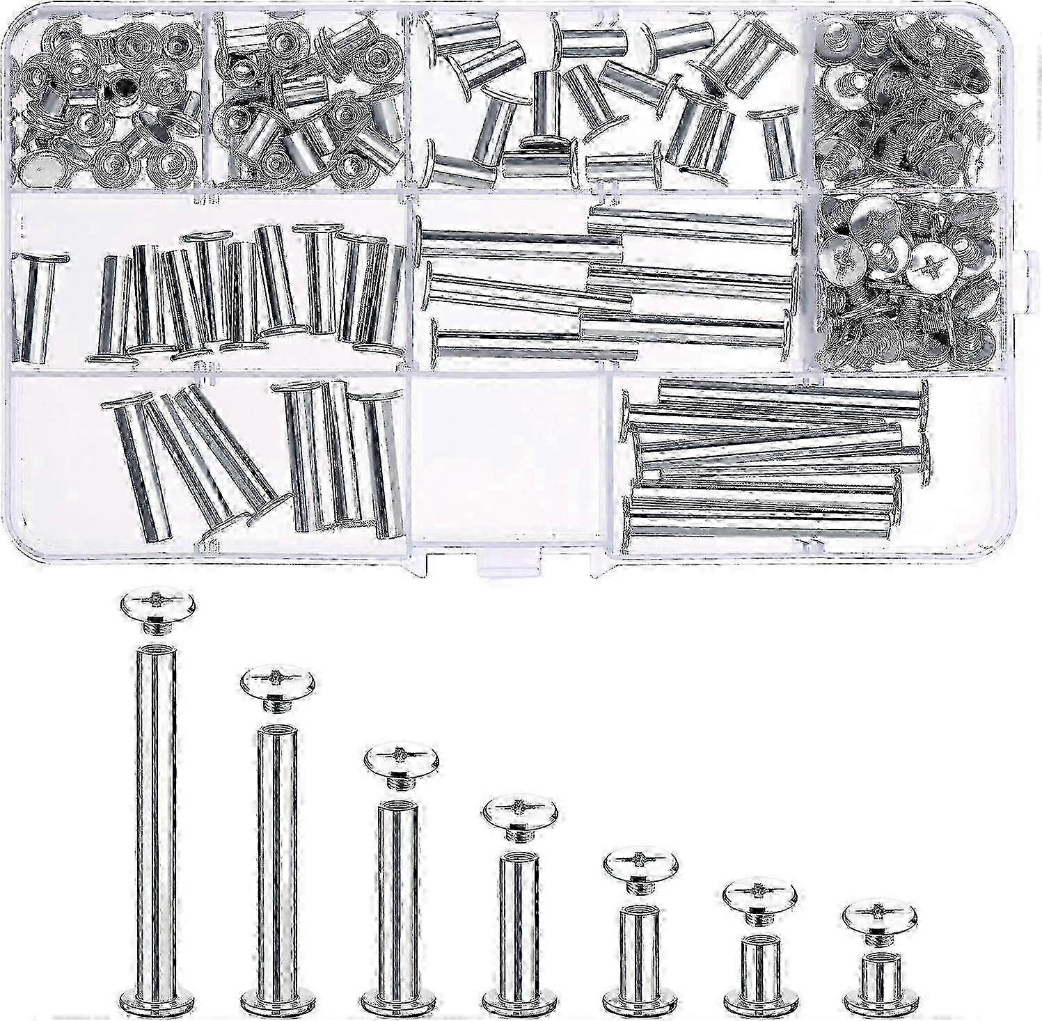 80-Piece Chicago Screws Assortment Kit for Leather Craft and DIY Binding Projects