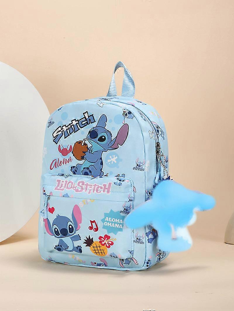 Disney's New Stitch Kids Backpack Mickey Mouse Cartoon Kindergarten Big Schoolbag Trendy Casual Backpack for Boys and Girls