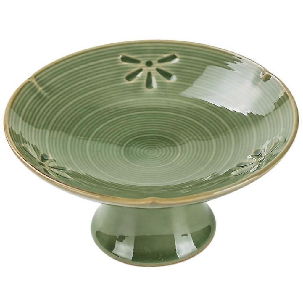 Large Ceramic Fruit Tray for Kitchen Counter, Vintage Chinese Style Snack Serving Platter