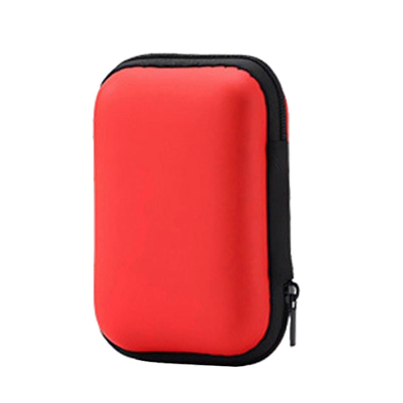 Handheld Game Console Carrying Case for R36S, Shockproof Splashproof Travel Storage with Pocket, Red