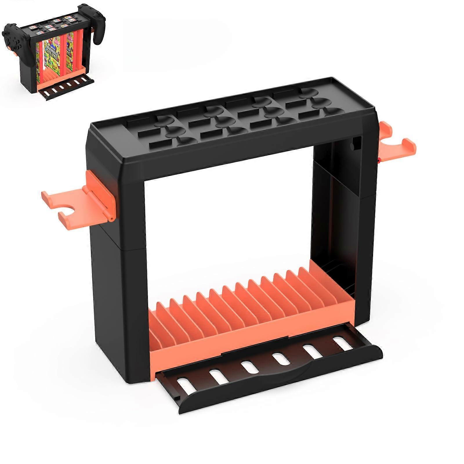 Game Card Organizer with Large Capacity Storage Rack and Stable Console Support for Nintendo Switch