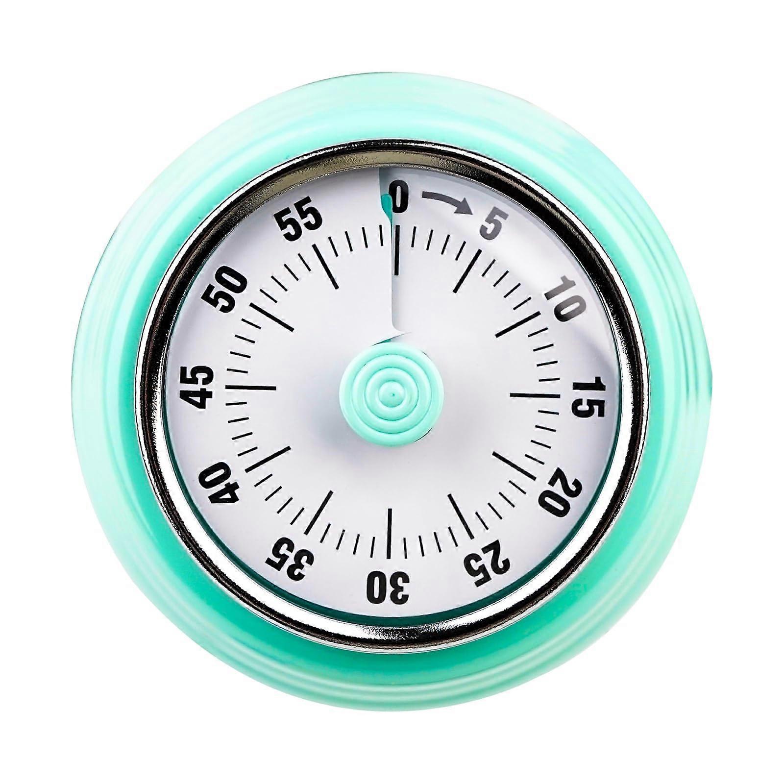60 Minute Mechanical Kitchen Timer with Battery Retro Design for Cooking, Baking and Study (Green)