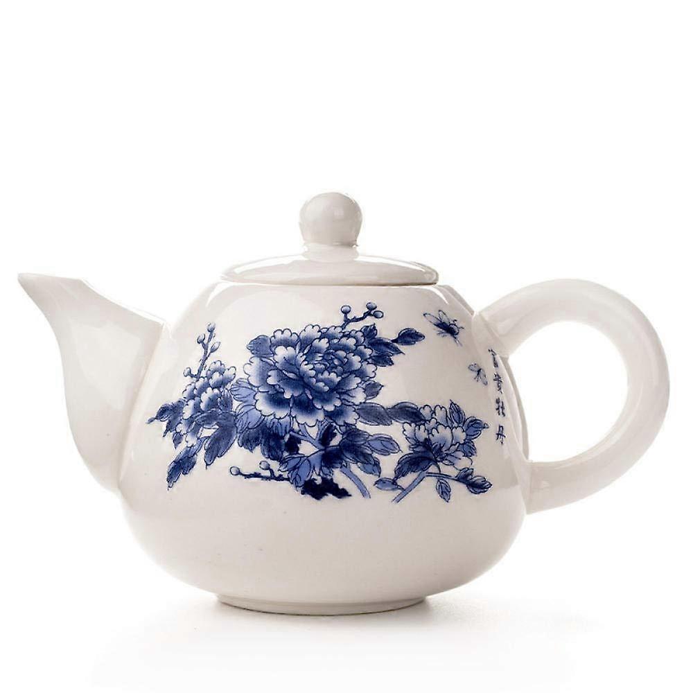 Ceramic Teapot with Elegant Flower Pattern, Traditional Chinese Porcelain Tea Pot Set for Brewing