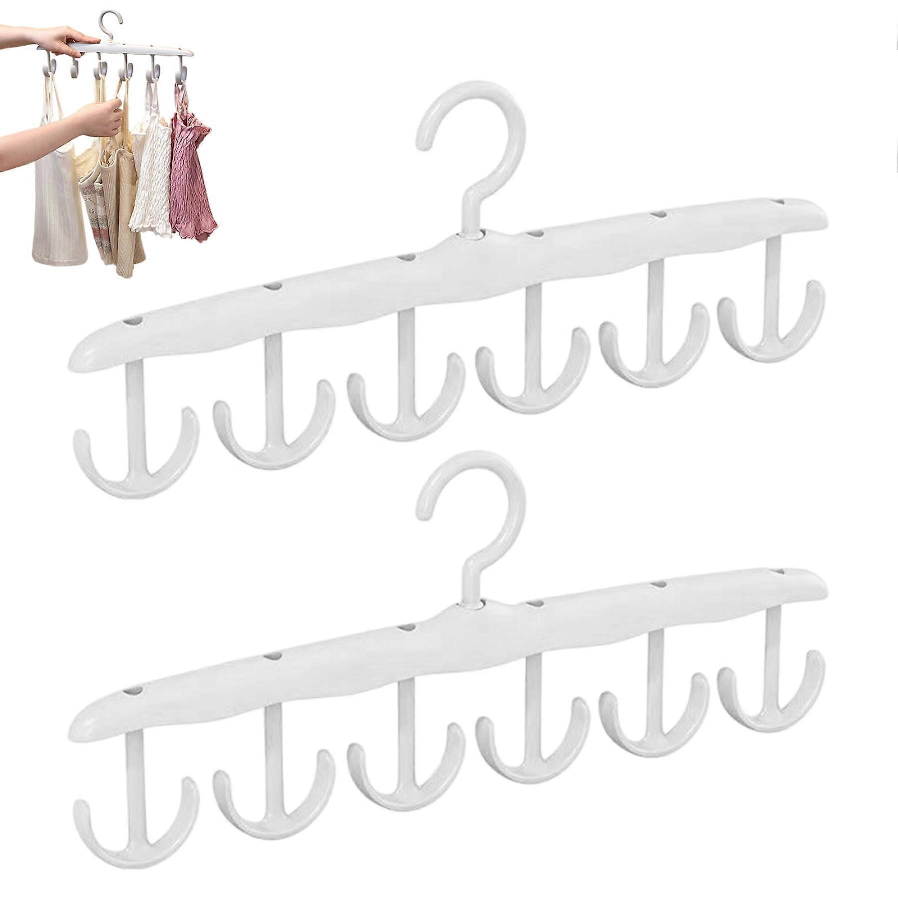 2Pcs Hat Organizer with 360° Rotatable Hooks, Adjustable Height SpaceSaving Hat Rack and Belt Holder