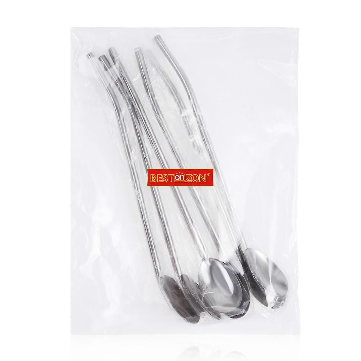 Mixing Spoons For Drinks Stainless Steel Reusable Washable 6Set