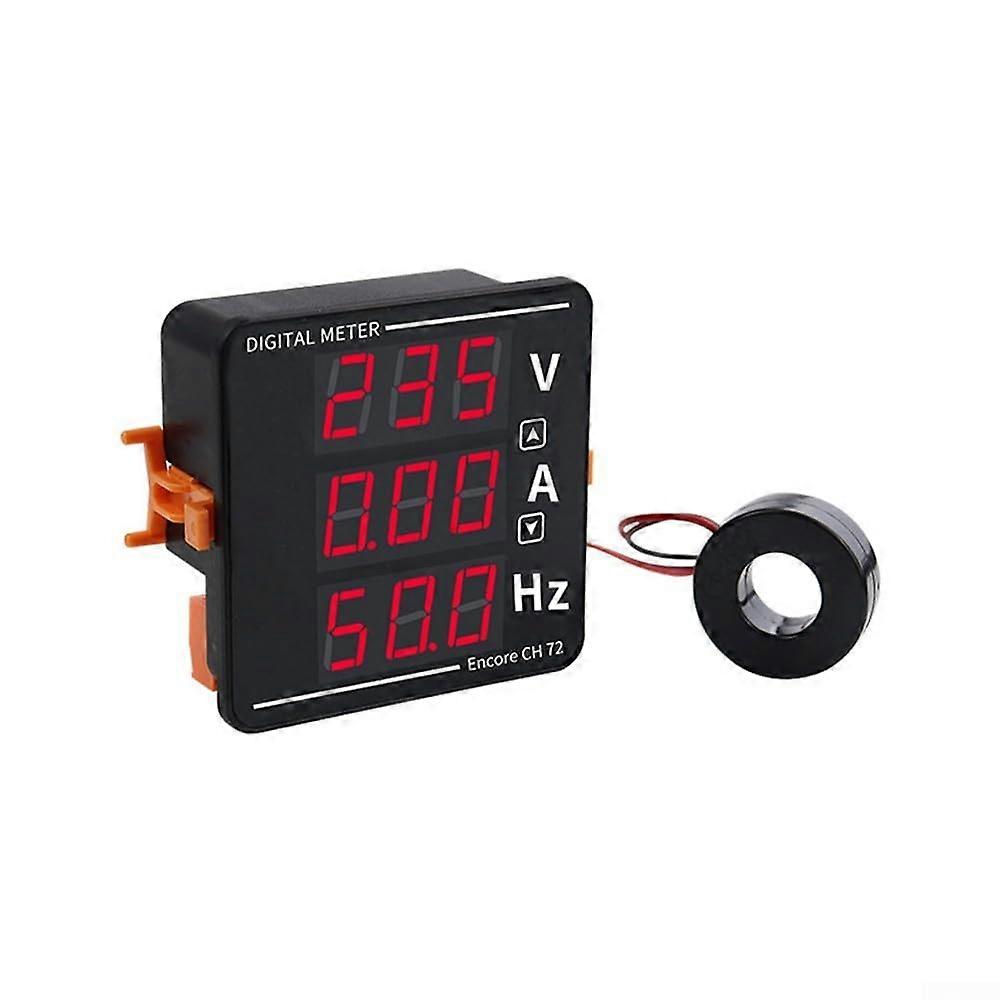 Digital Voltage Current Frequency Meter with Large LCD Display and  Accuracy LED Ammeter